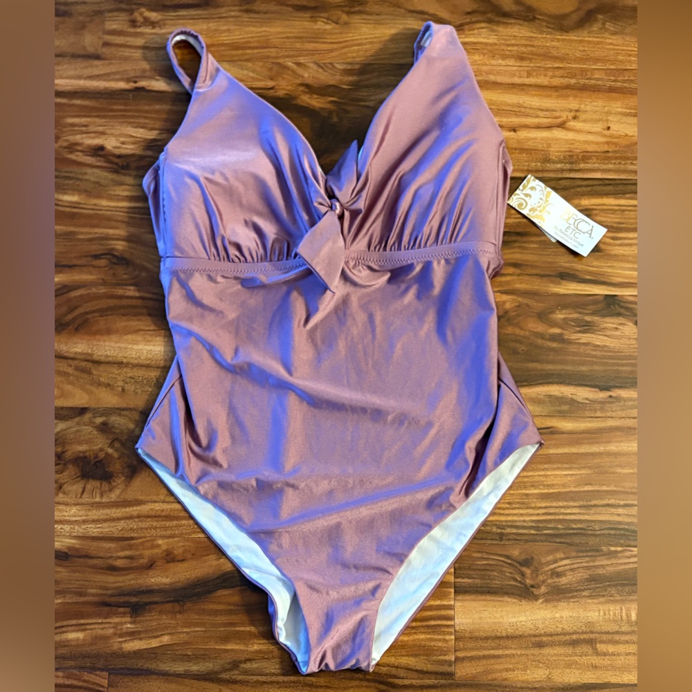 NWT Rebecca Etc Virtue Women’s One Piece Swimsuit Bathing Suit 3XL Mauve Pink